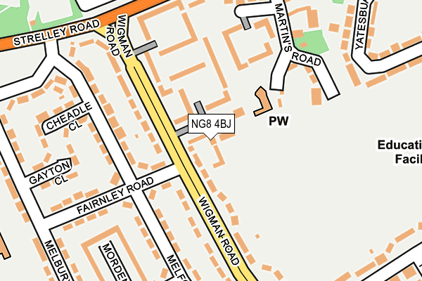 NG8 4BJ map - OS OpenMap – Local (Ordnance Survey)