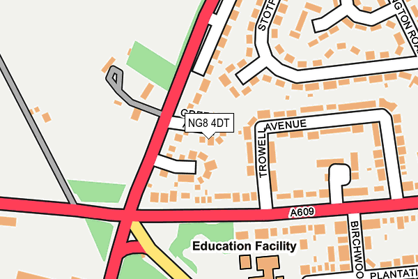 NG8 4DT map - OS OpenMap – Local (Ordnance Survey)