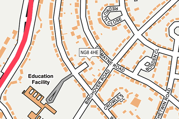 NG8 4HE map - OS OpenMap – Local (Ordnance Survey)