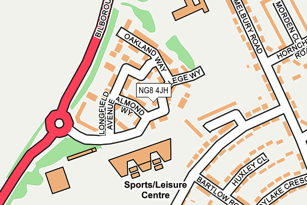 NG8 4JH map - OS OpenMap – Local (Ordnance Survey)