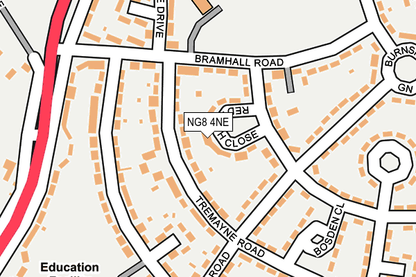 NG8 4NE map - OS OpenMap – Local (Ordnance Survey)