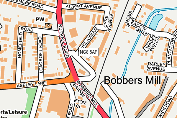 NG8 5AF map - OS OpenMap – Local (Ordnance Survey)