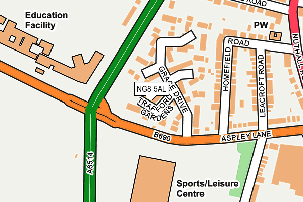 NG8 5AL map - OS OpenMap – Local (Ordnance Survey)