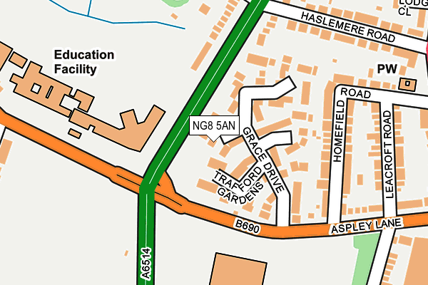 NG8 5AN map - OS OpenMap – Local (Ordnance Survey)