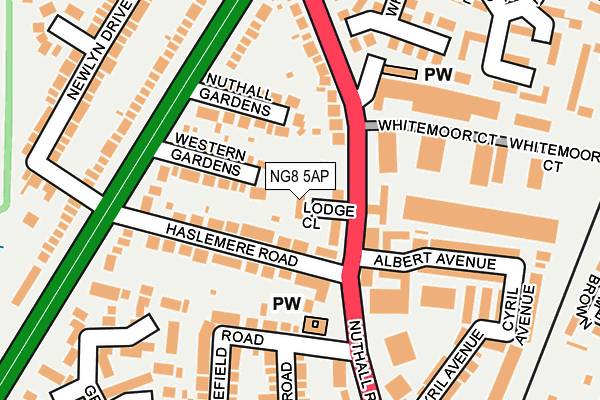 NG8 5AP map - OS OpenMap – Local (Ordnance Survey)