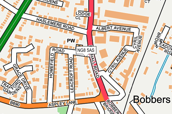 NG8 5AS map - OS OpenMap – Local (Ordnance Survey)