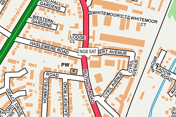 NG8 5AT map - OS OpenMap – Local (Ordnance Survey)