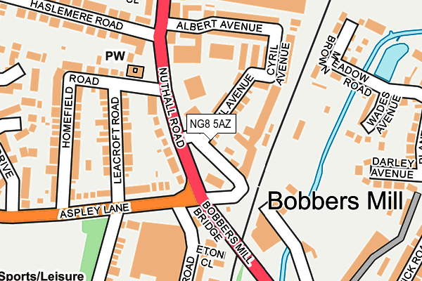 NG8 5AZ map - OS OpenMap – Local (Ordnance Survey)
