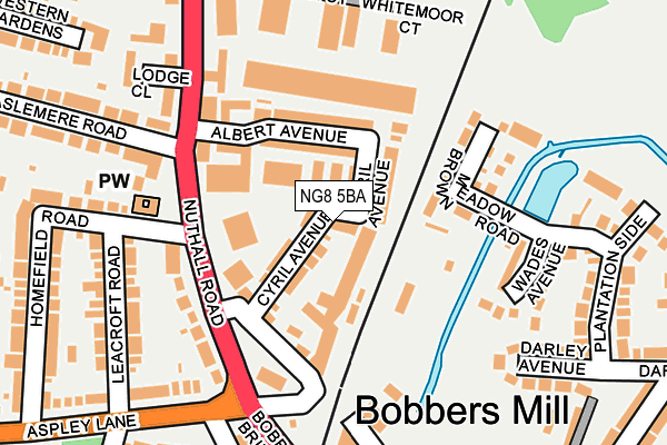 NG8 5BA map - OS OpenMap – Local (Ordnance Survey)