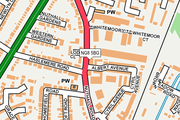 NG8 5BG map - OS OpenMap – Local (Ordnance Survey)