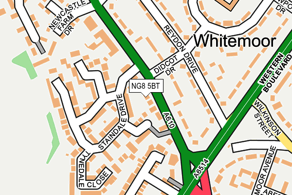 NG8 5BT map - OS OpenMap – Local (Ordnance Survey)