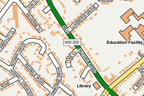 NG8 5DD map - OS OpenMap – Local (Ordnance Survey)