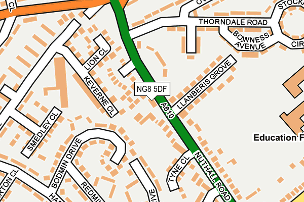 NG8 5DF map - OS OpenMap – Local (Ordnance Survey)