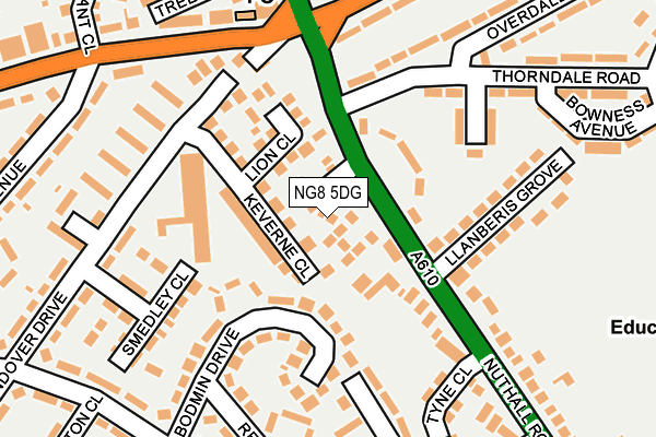 NG8 5DG map - OS OpenMap – Local (Ordnance Survey)