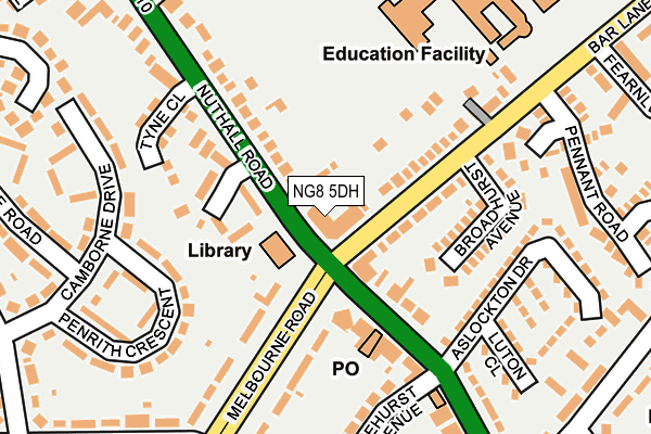 NG8 5DH map - OS OpenMap – Local (Ordnance Survey)