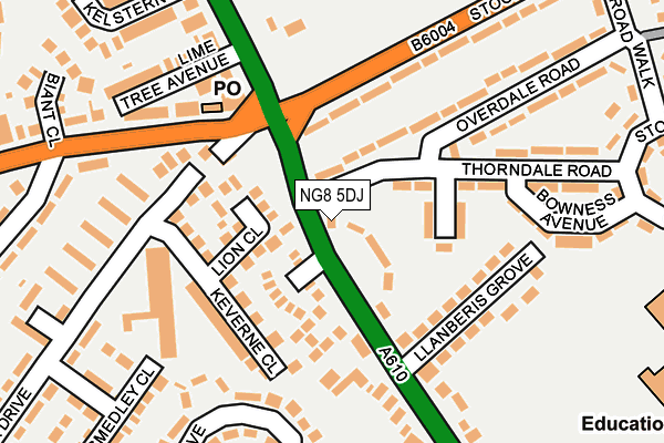 NG8 5DJ map - OS OpenMap – Local (Ordnance Survey)