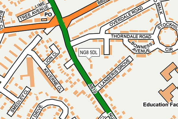 NG8 5DL map - OS OpenMap – Local (Ordnance Survey)