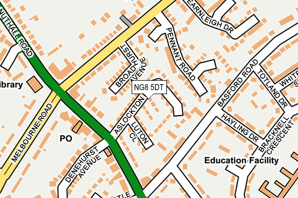 NG8 5DT map - OS OpenMap – Local (Ordnance Survey)