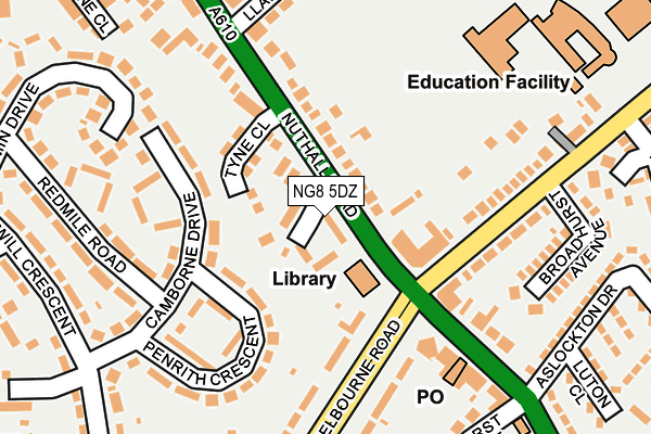 NG8 5DZ map - OS OpenMap – Local (Ordnance Survey)