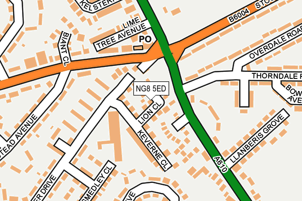 NG8 5ED map - OS OpenMap – Local (Ordnance Survey)