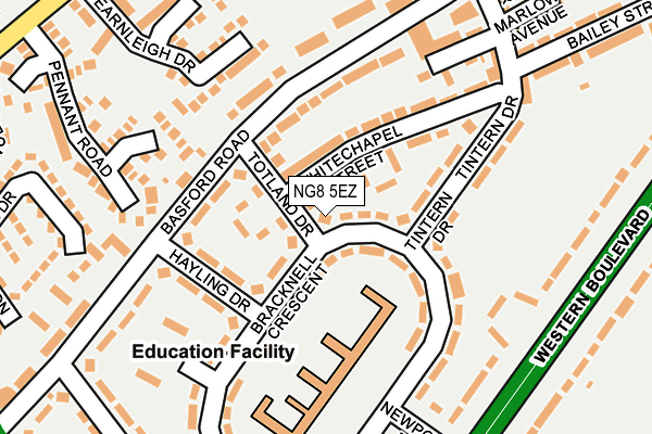 NG8 5EZ map - OS OpenMap – Local (Ordnance Survey)