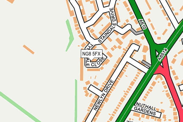 NG8 5FX map - OS OpenMap – Local (Ordnance Survey)