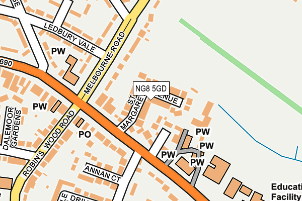 NG8 5GD map - OS OpenMap – Local (Ordnance Survey)