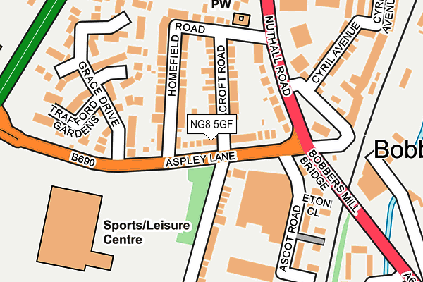 NG8 5GF map - OS OpenMap – Local (Ordnance Survey)