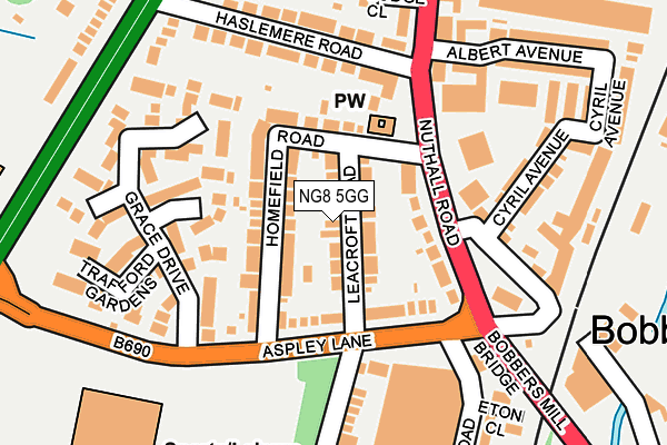 NG8 5GG map - OS OpenMap – Local (Ordnance Survey)