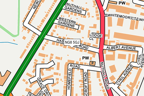 NG8 5GJ map - OS OpenMap – Local (Ordnance Survey)