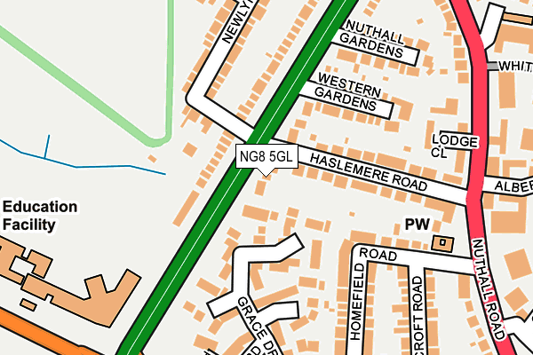 NG8 5GL map - OS OpenMap – Local (Ordnance Survey)