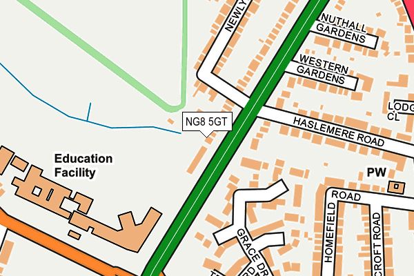 NG8 5GT map - OS OpenMap – Local (Ordnance Survey)