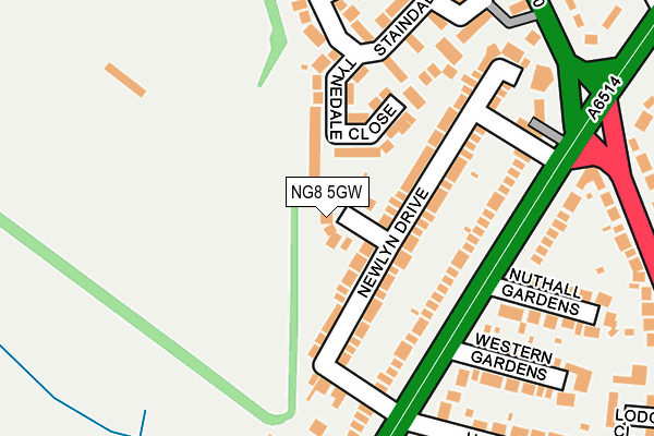 NG8 5GW map - OS OpenMap – Local (Ordnance Survey)