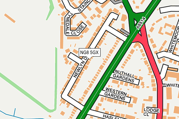 NG8 5GX map - OS OpenMap – Local (Ordnance Survey)