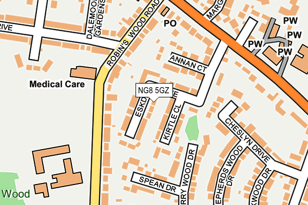NG8 5GZ map - OS OpenMap – Local (Ordnance Survey)