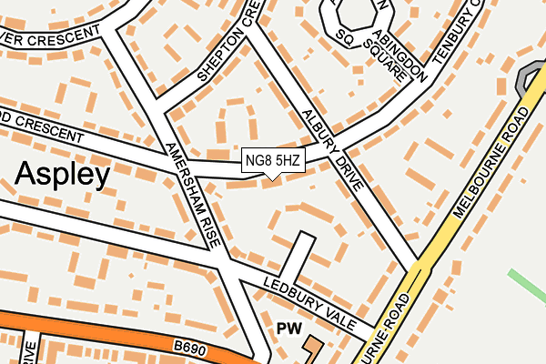 NG8 5HZ map - OS OpenMap – Local (Ordnance Survey)