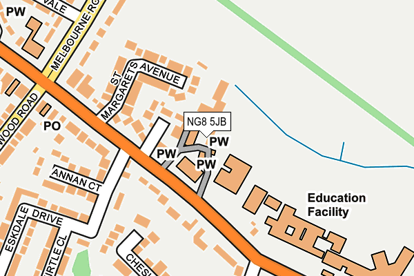 NG8 5JB map - OS OpenMap – Local (Ordnance Survey)