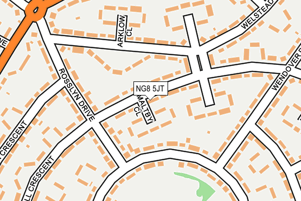 NG8 5JT map - OS OpenMap – Local (Ordnance Survey)