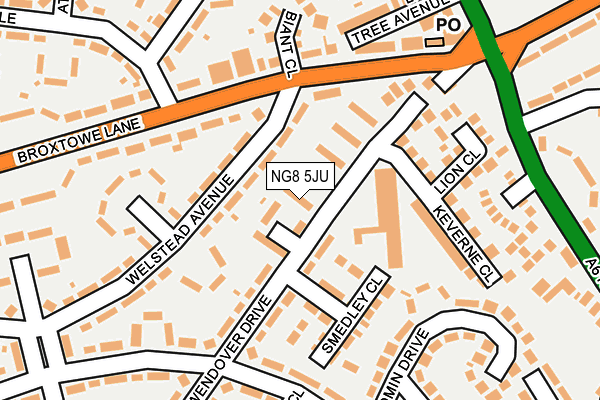 NG8 5JU map - OS OpenMap – Local (Ordnance Survey)