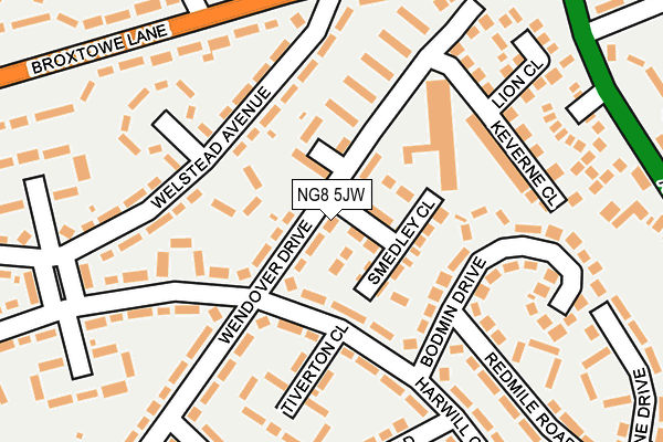 NG8 5JW map - OS OpenMap – Local (Ordnance Survey)