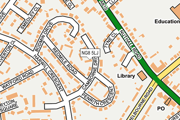 NG8 5LJ map - OS OpenMap – Local (Ordnance Survey)