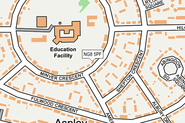 NG8 5PF map - OS OpenMap – Local (Ordnance Survey)