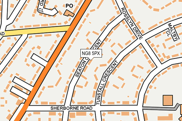 NG8 5PX map - OS OpenMap – Local (Ordnance Survey)