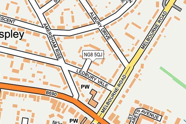 NG8 5QJ map - OS OpenMap – Local (Ordnance Survey)