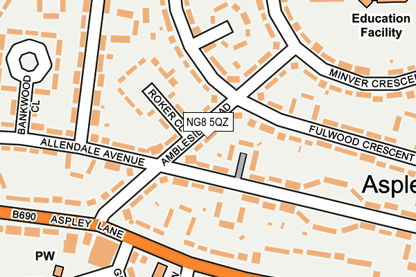 NG8 5QZ map - OS OpenMap – Local (Ordnance Survey)