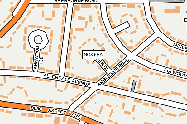 NG8 5RA map - OS OpenMap – Local (Ordnance Survey)