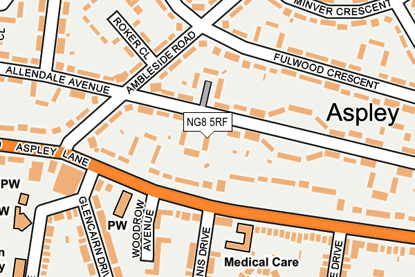 NG8 5RF map - OS OpenMap – Local (Ordnance Survey)