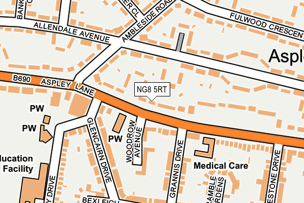 NG8 5RT map - OS OpenMap – Local (Ordnance Survey)