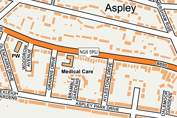 NG8 5RU map - OS OpenMap – Local (Ordnance Survey)