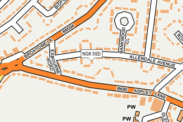 NG8 5SD map - OS OpenMap – Local (Ordnance Survey)